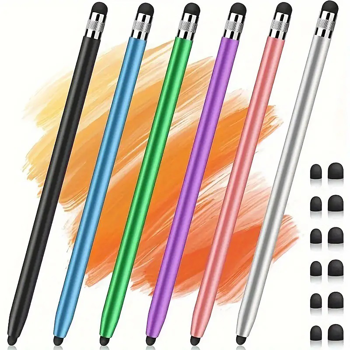 Tablet Pencil Accessories - ปากกาสไตลัสสำหรับหน้าจอสัมผัส เหมาะสำหรับไอแพด, แอนดรอยด์,แท็บเล็ตโครมบุ๊กและอุปกรณ์หน้าจอสัมผัสแบบคาปาซิทีฟอื่นๆ ความไวสูงและความแม่นยำสูง ปราศจากรอยขีดข่วน ปลายยาง