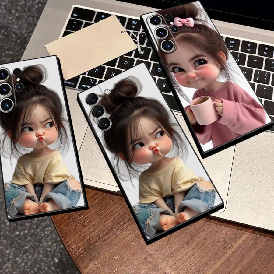 Tablet Accessories For Girls - เคสโทรศัพท์ลายสาวน้อยน่ารักสำหรับ Samsung Galaxy S26 Ultra S20