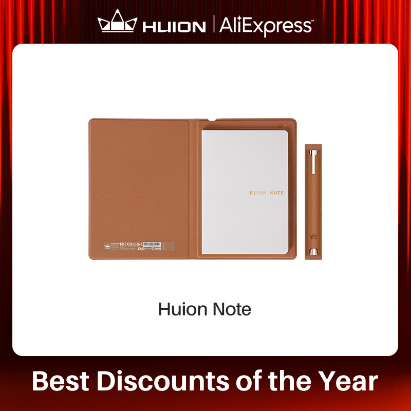 Huion Tablet Accessories - HUION โน้ตบุ๊กดิจิตอล 2-in-1 แท็บเล็ตสำหรับวาดภาพพร้อมปากกาไร้แบตเตอรี่, แท็บเล็ตกระดาษไร้สายบลูทูธแผ่นเขียนอิเล็กทรอนิกส์