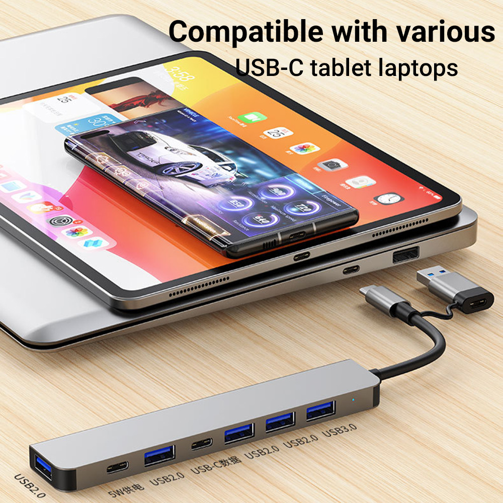 Tablet Accessories For Reading - ฮับเชื่อมต่อ USB-C และ USB แบบ 7-in-1