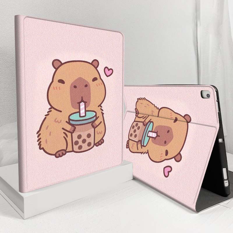 Samsung Tablet S11 Accessories - เคสแท็บเล็ตลายการ์ตูนคาปิบารา ชานมไข่มุก สำหรับ Samsung Galaxy Tab
