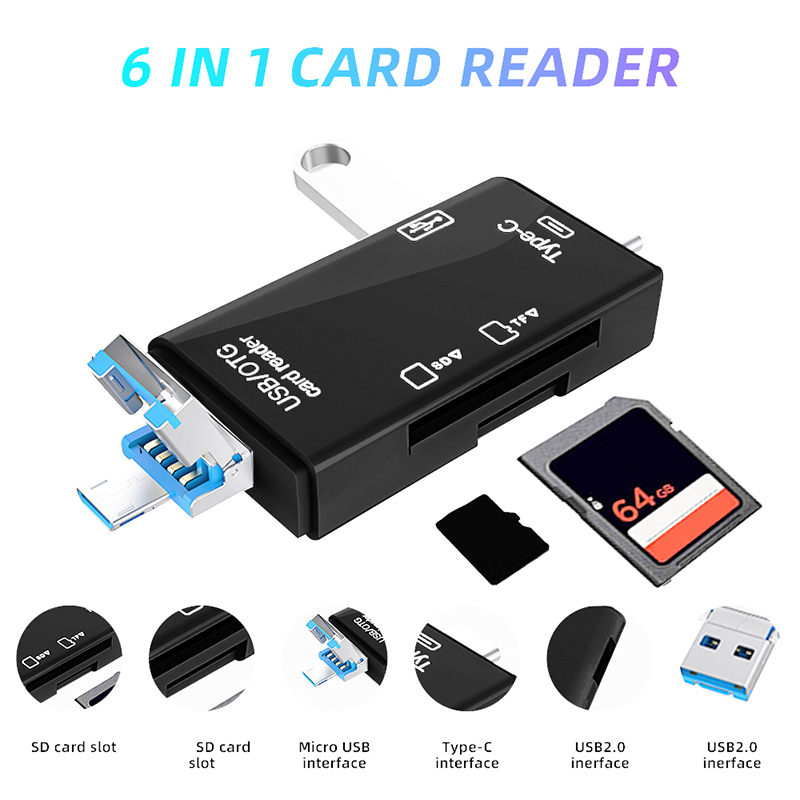 Tablet Accessories For Reading - เครื่องอ่านการ์ด USB Type C 6 in
