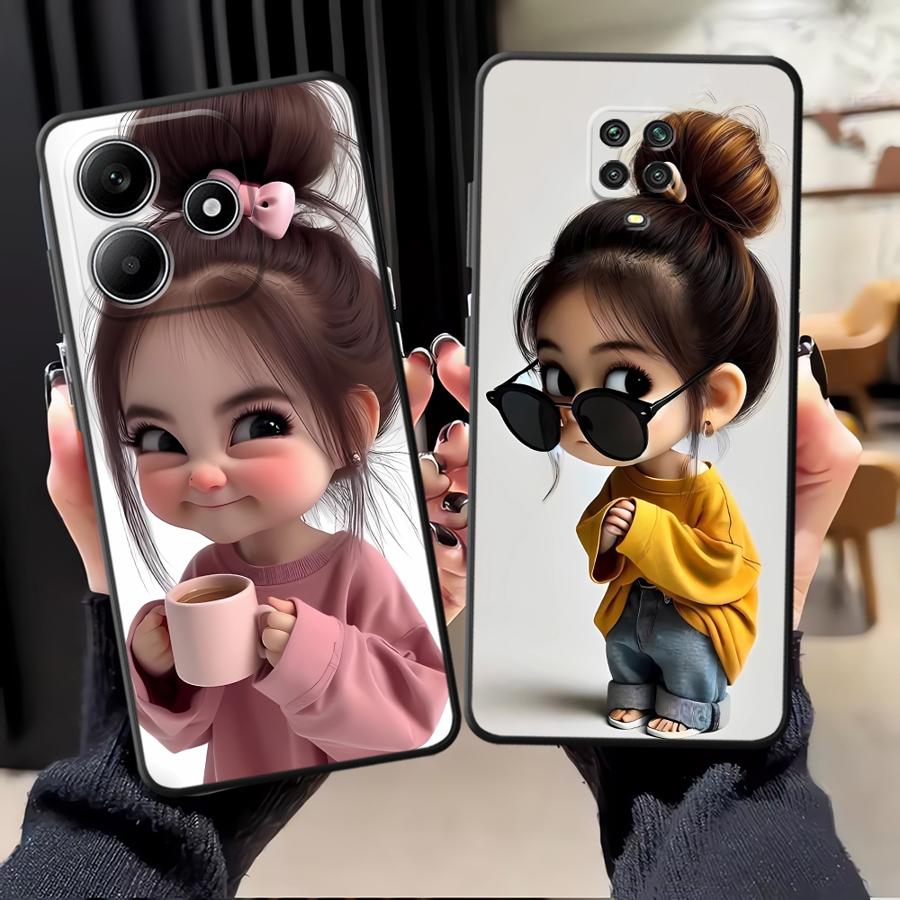 Tablet Accessories For Girls - เคสโทรศัพท์ลายการ์ตูนสาวน้อยสำหรับ Xiaomi Redmi Note 14 10