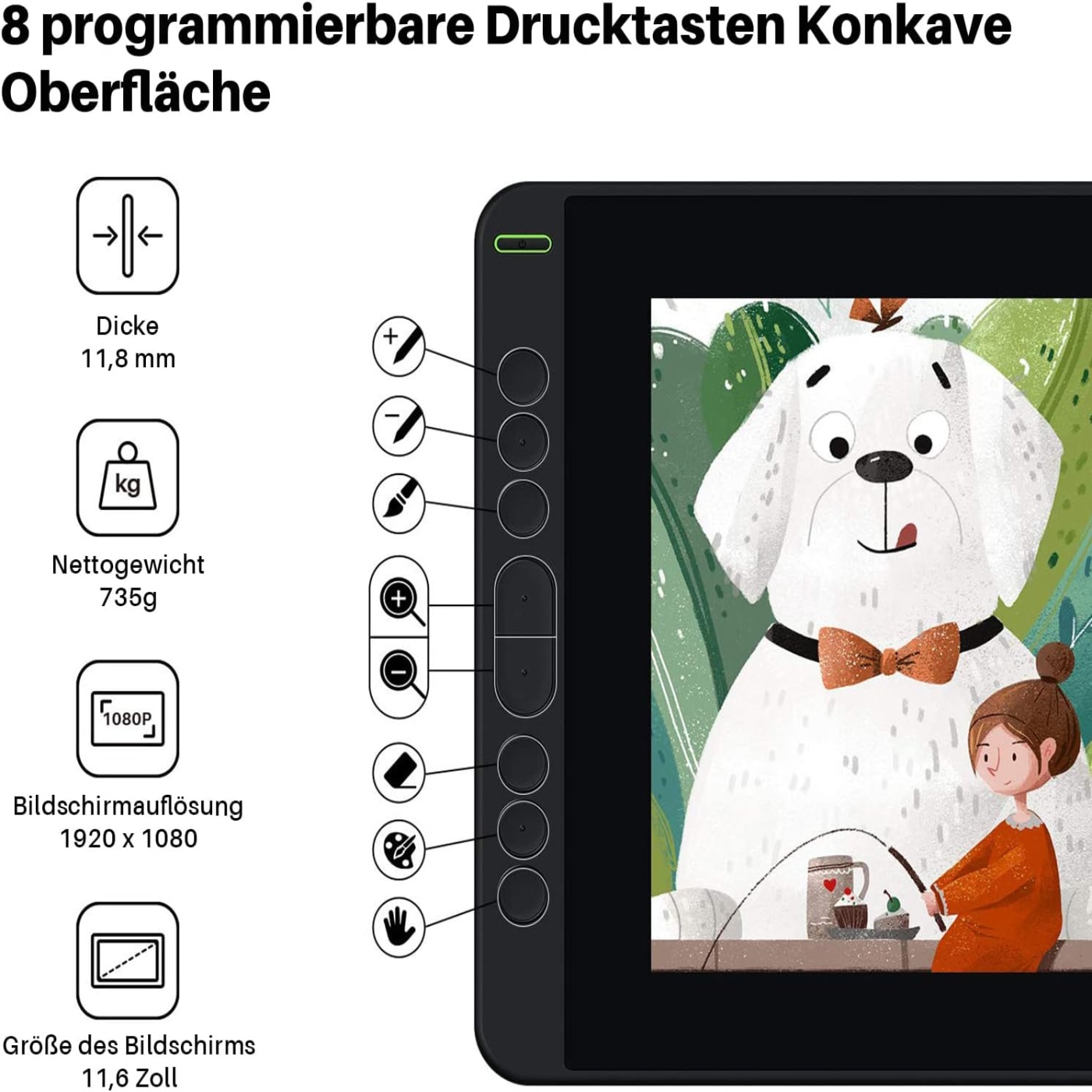 HUION Kamvas 12 จอภาพวาดขนาด 1 - Huion Tablet Accessories บทวิจารณ์และราคา