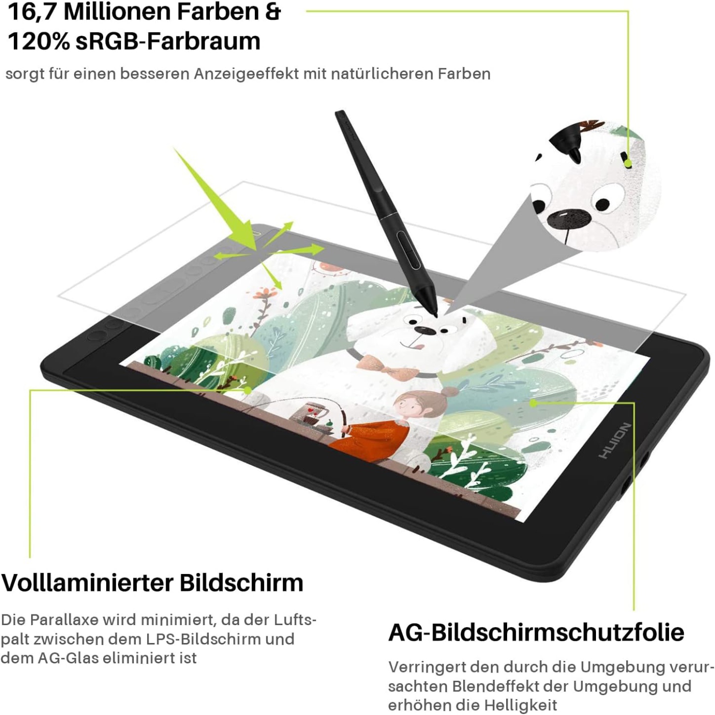 HUION Kamvas 12 จอภาพวาดขนาด 1 - Huion Tablet Accessories บทวิจารณ์และราคา