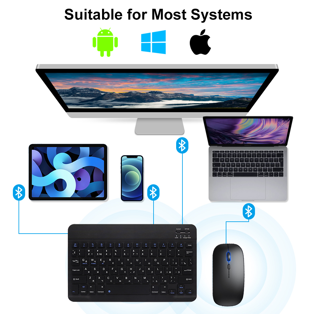 คีย์บอร์ดบลูทูธและเมาส์สําหรับ - Android Tablet Gaming Accessories บทวิจารณ์และราคา