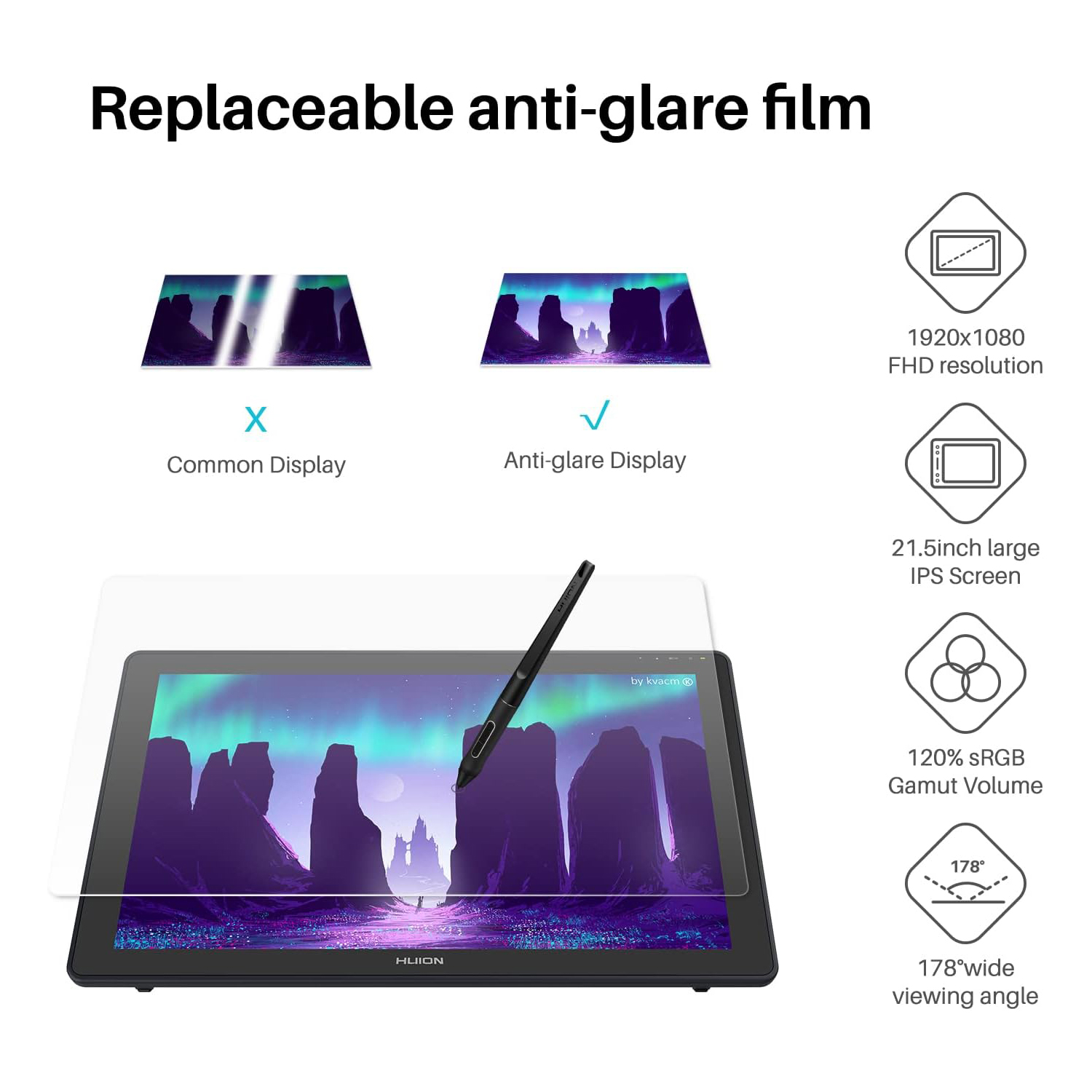 หน้าจอแท็บเล็ตกราฟิกแท็บเล็ต H - Huion Tablet Accessories บทวิจารณ์และราคา