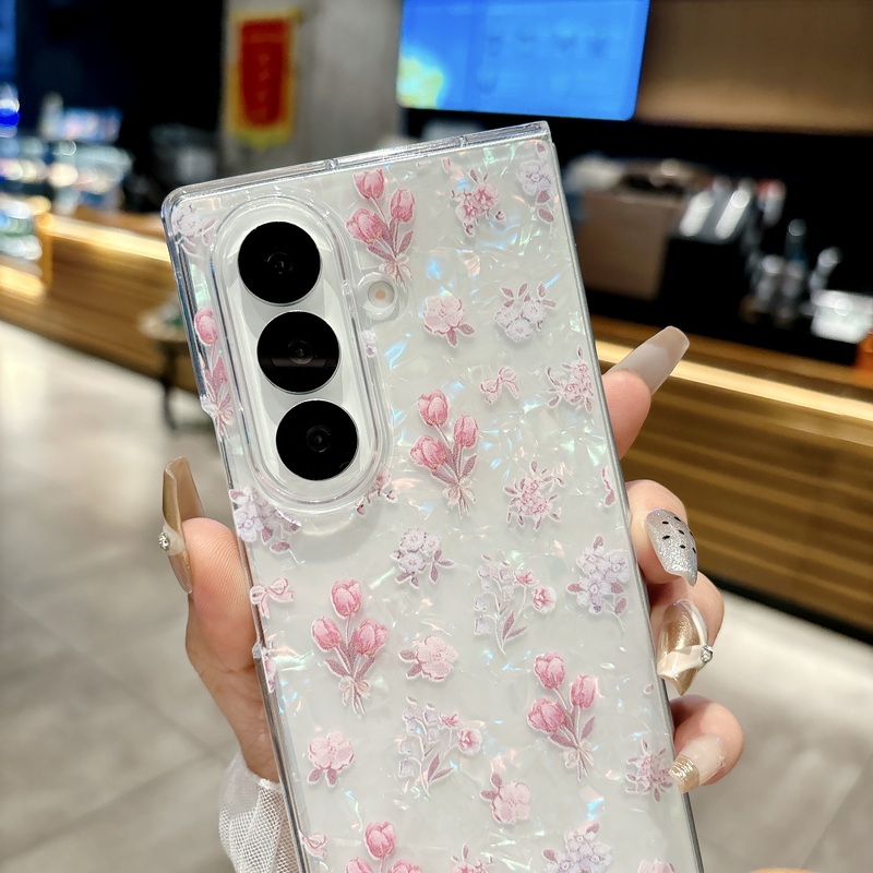 เคสใสลายดอกทิวลิปประดับกลิตเตอ - Tablet Accessories For Girls บทวิจารณ์และราคา