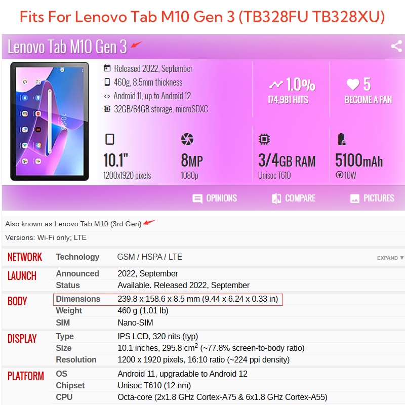 สําหรับ Lenovo Tab M10 3rd Gen - Tablet Accessories Lenovo บทวิจารณ์และราคา