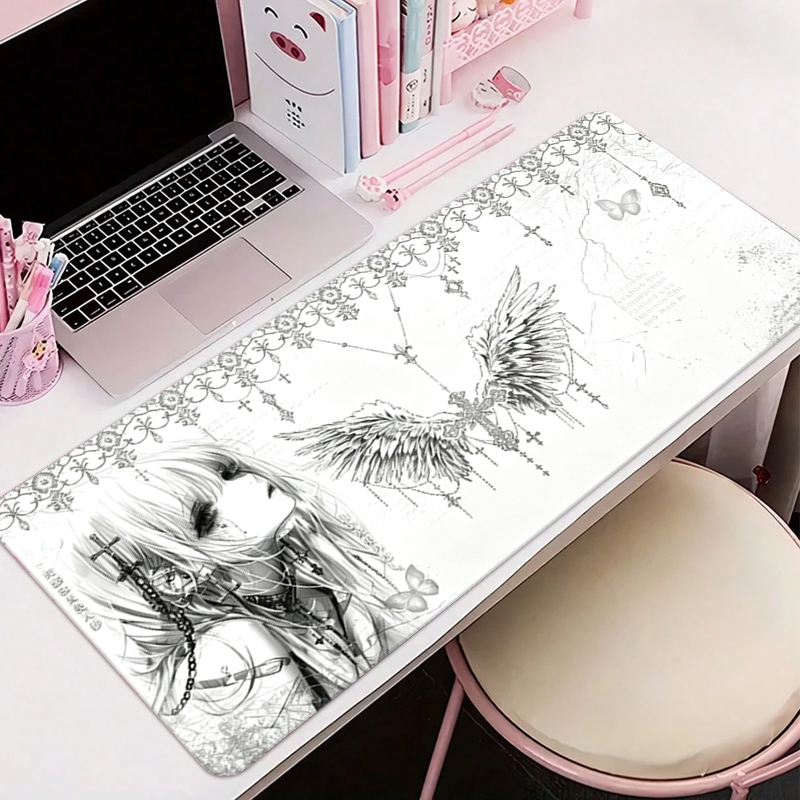 แผ่นรองเมาส์หนังสีดำสีขาวอะนิเ - Tablet With All Accessories บทวิจารณ์และราคา