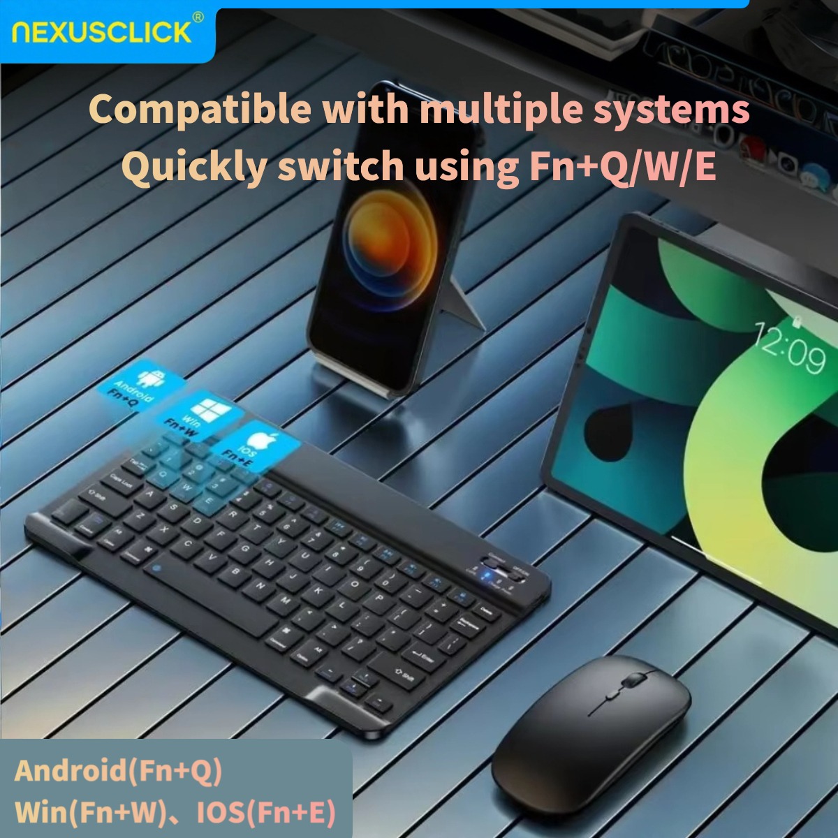 คีย์บอร์ดบลูทูธไร้สาย NexusCli - Android Tablet Gaming Accessories บทวิจารณ์และราคา